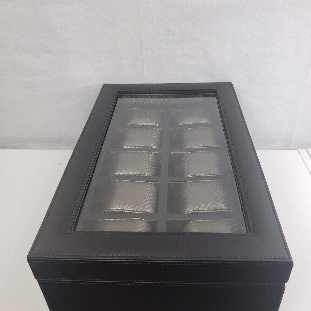 Houndsbay Yachtsman Vegan Leather Watch Jewelry Case 10 Slots With Pull Out Draw - Picture 14 of 16